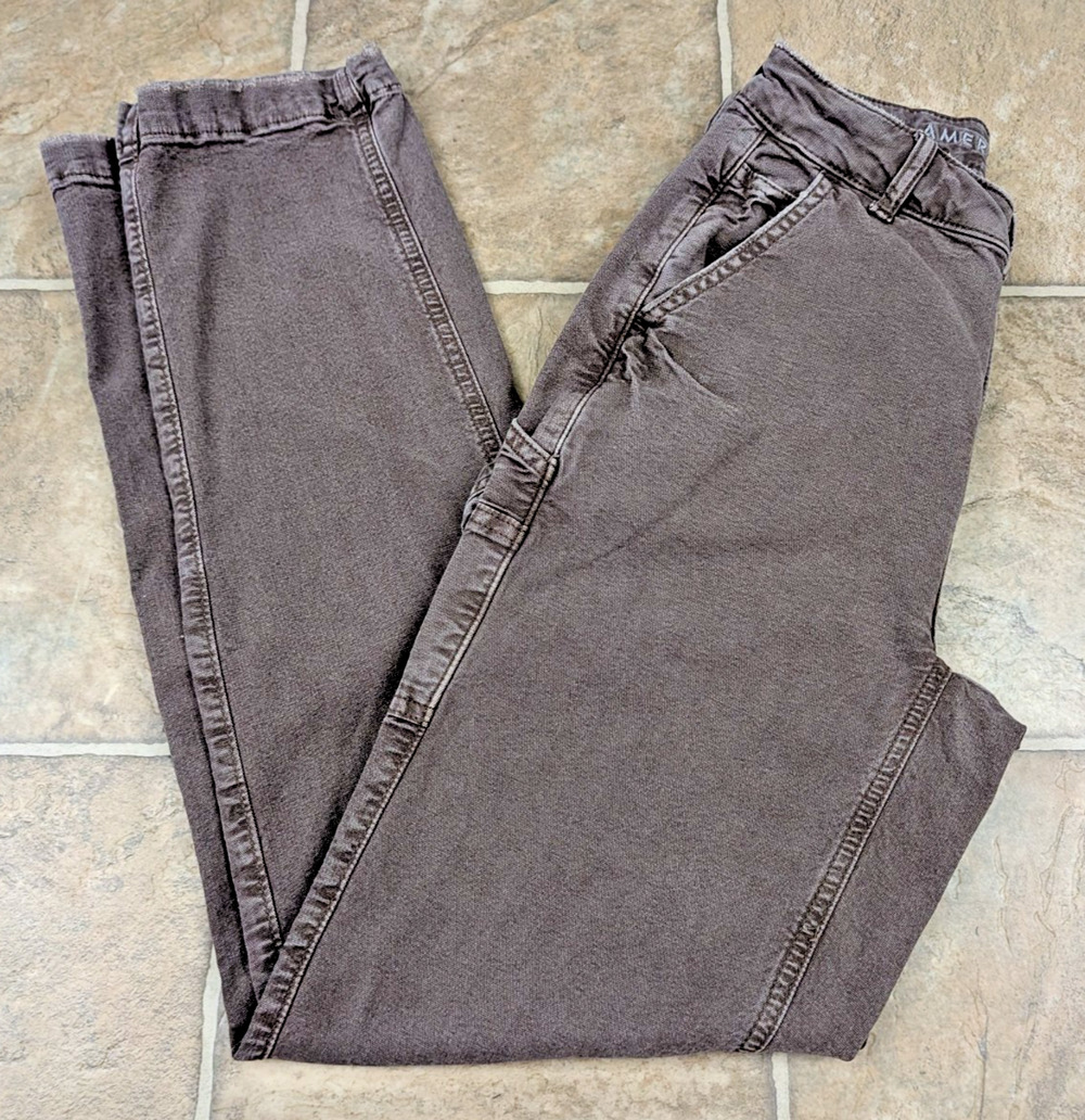 American Eagle sz 000 highest rise 90's Boyfriend Carpenter Pants brown 3977